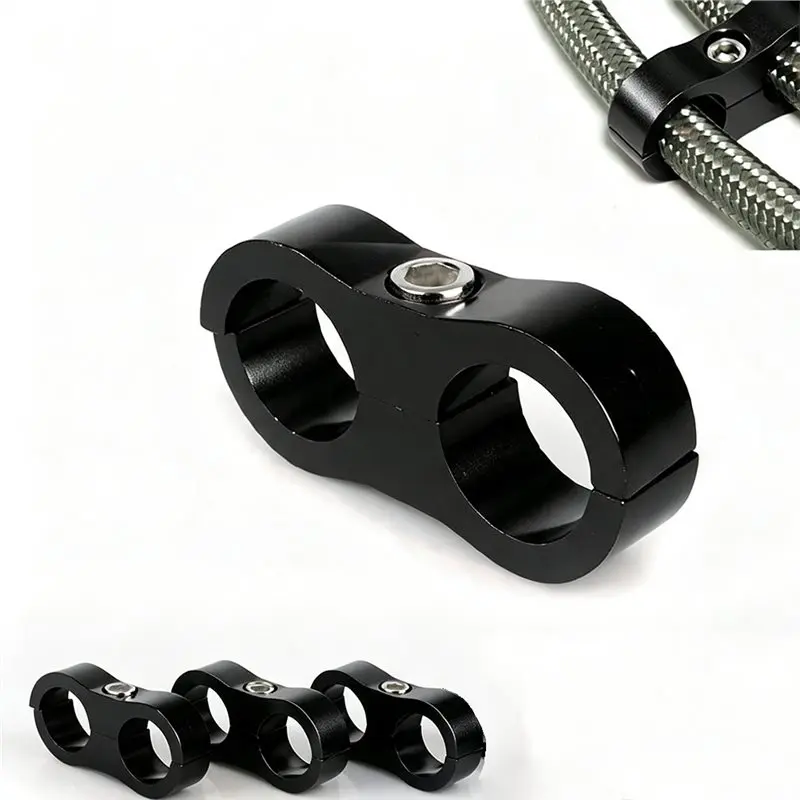 NEW HOT In Stock-AN6 Braided Oil Line Splitter Mounting Clamps(4-Pack), Dual-Pipe Separator Clamps,For Automotive Modification