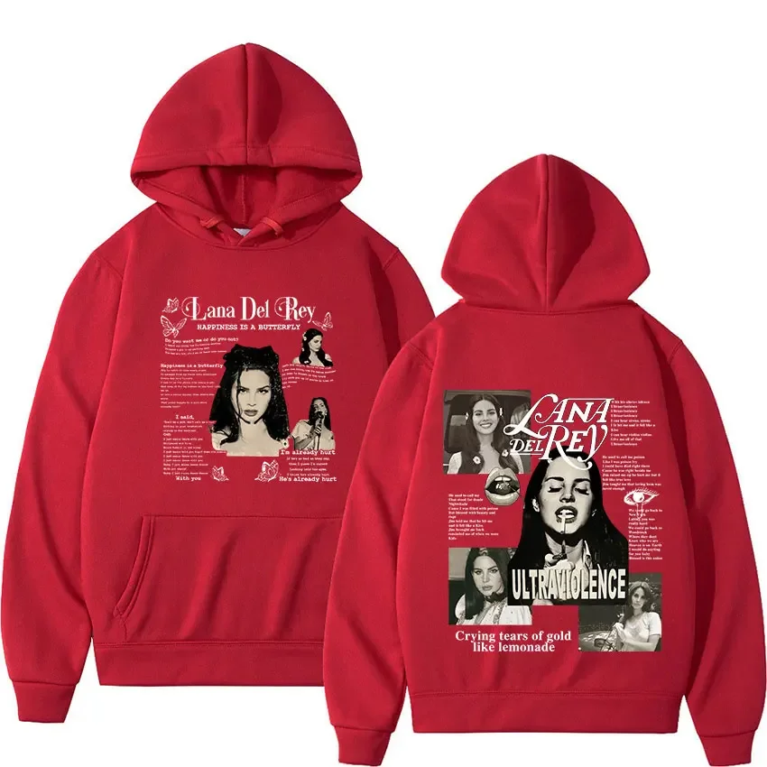 Singer Lana Del Rey Retro Pullover Hoody Ultraviolence Music Album Fashion Sweatshirt Men Women Hip Hop Hoodie Fleece Streetwear