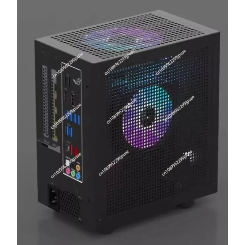 ITX Mini Portable Computer Chassis Small Desktop Host Box Support 120mm Water Cooling Fit 1U Power Supply