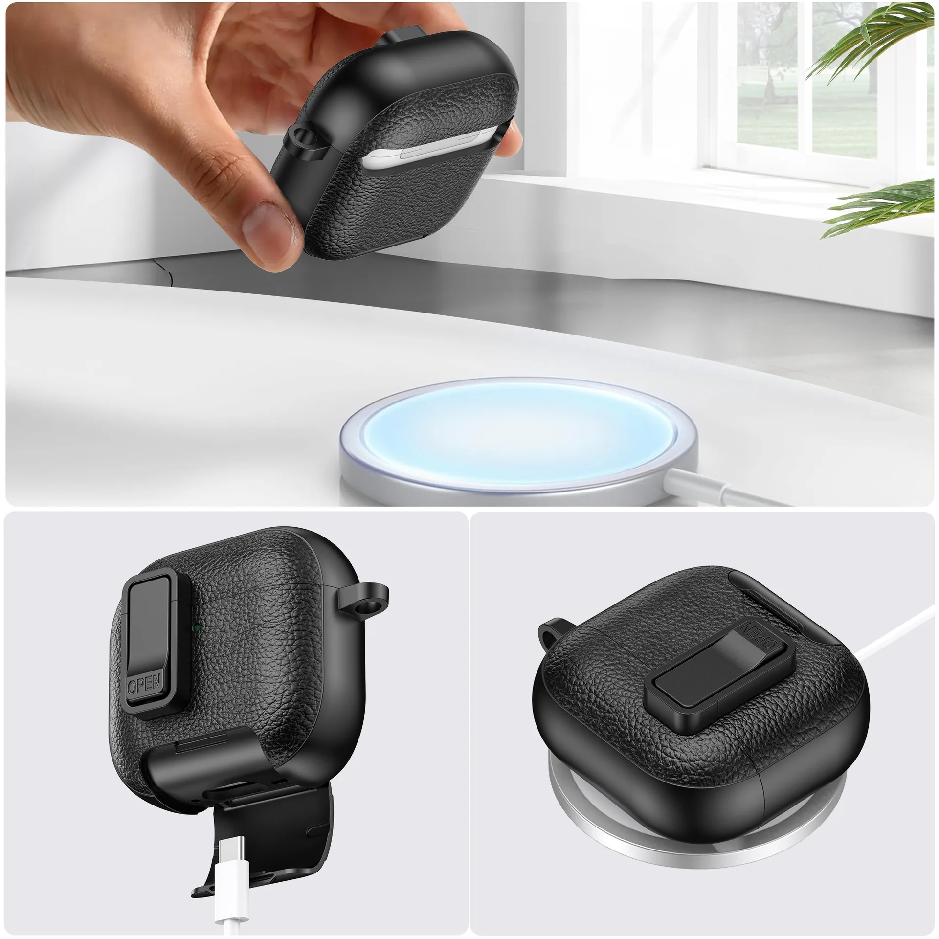 غطاء قفل أمان لأجهزة AirPods Pro 2 4 حافظة لأجهزة AirPods Pro2 Pro 2nd Gen غطاء مقاوم للصدمات Air Pods Pro AirPods 4 3