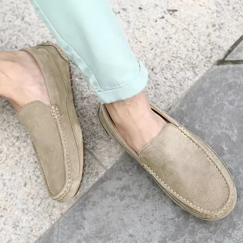 

2023 New Autumn Men Shoes Suede Leather Business Casual Shoes For Men Soft Slip on Loafers Driving Shoes Walking Flats Moccasins