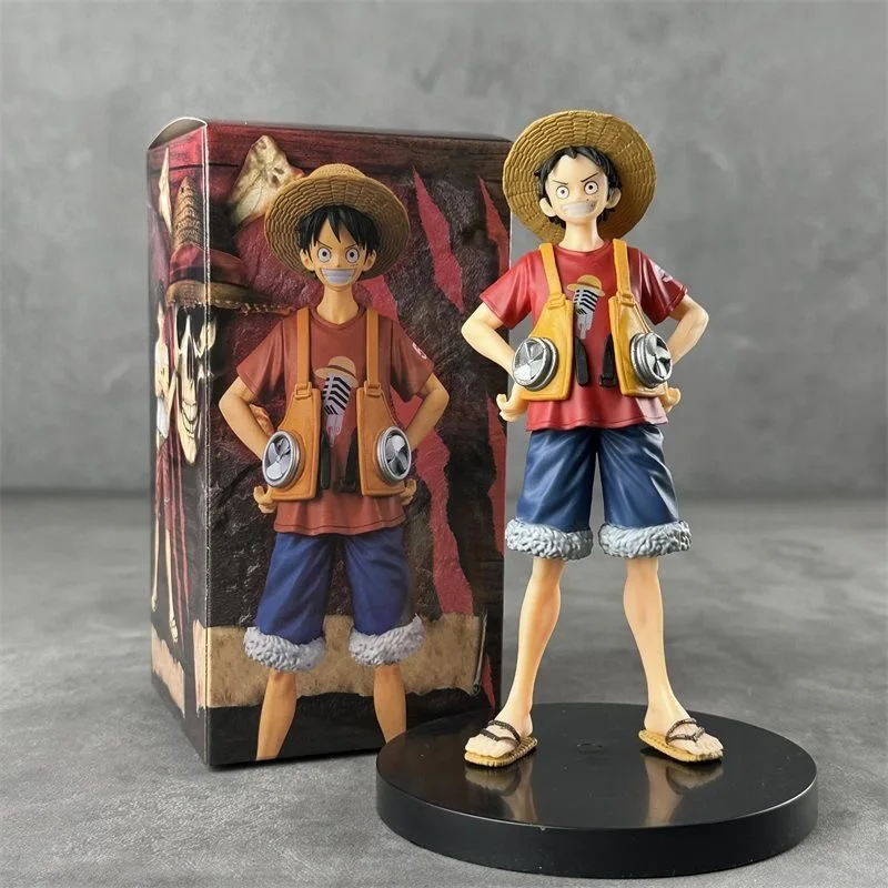 @Hot 16~28cmThre models Piece Anime Figure Confident Smiley Luffy Three Form Face Changing Doll Action Figurine Model Toys Kits