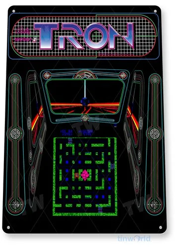 TIN SIGN Tron Arcade, 80's, Retro, Console, Marquee, Game Room Decor, A654 --Tin Sign