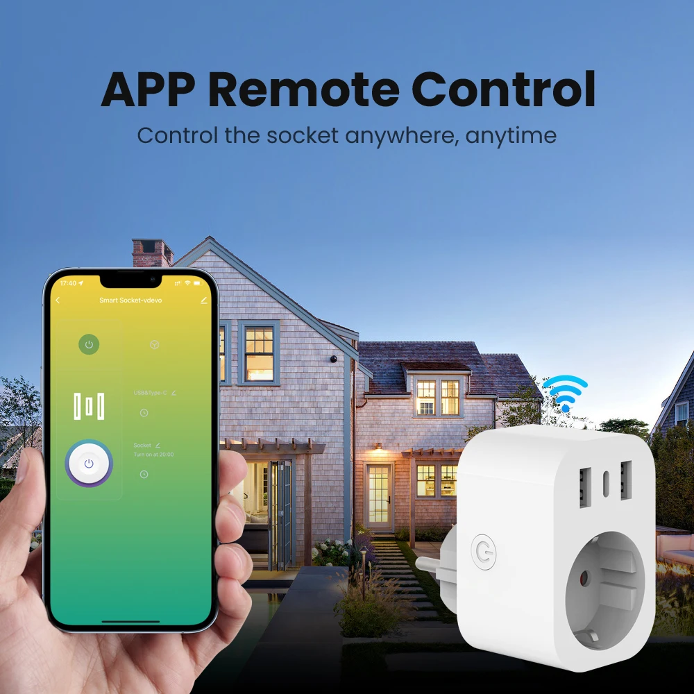 MIUCDA Tuya WiFi Smart Plug, telecomando APP con controllo di alimentazione temporizzazione controllo vocale Smart Home funziona con Alexa Google