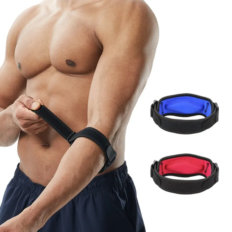 Elbow Brace Guard Support Free Size Adjustable Baseball and Tennis Use for Sports 2 Colors Elbow Wraps Gym Pads Protector