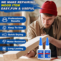 Wood Super Glue, Clear Instant Cyanoacrylate Adhesive for Wood Crafts Repair Woodworking, All Purpose CA Glue for Ceramic Glass