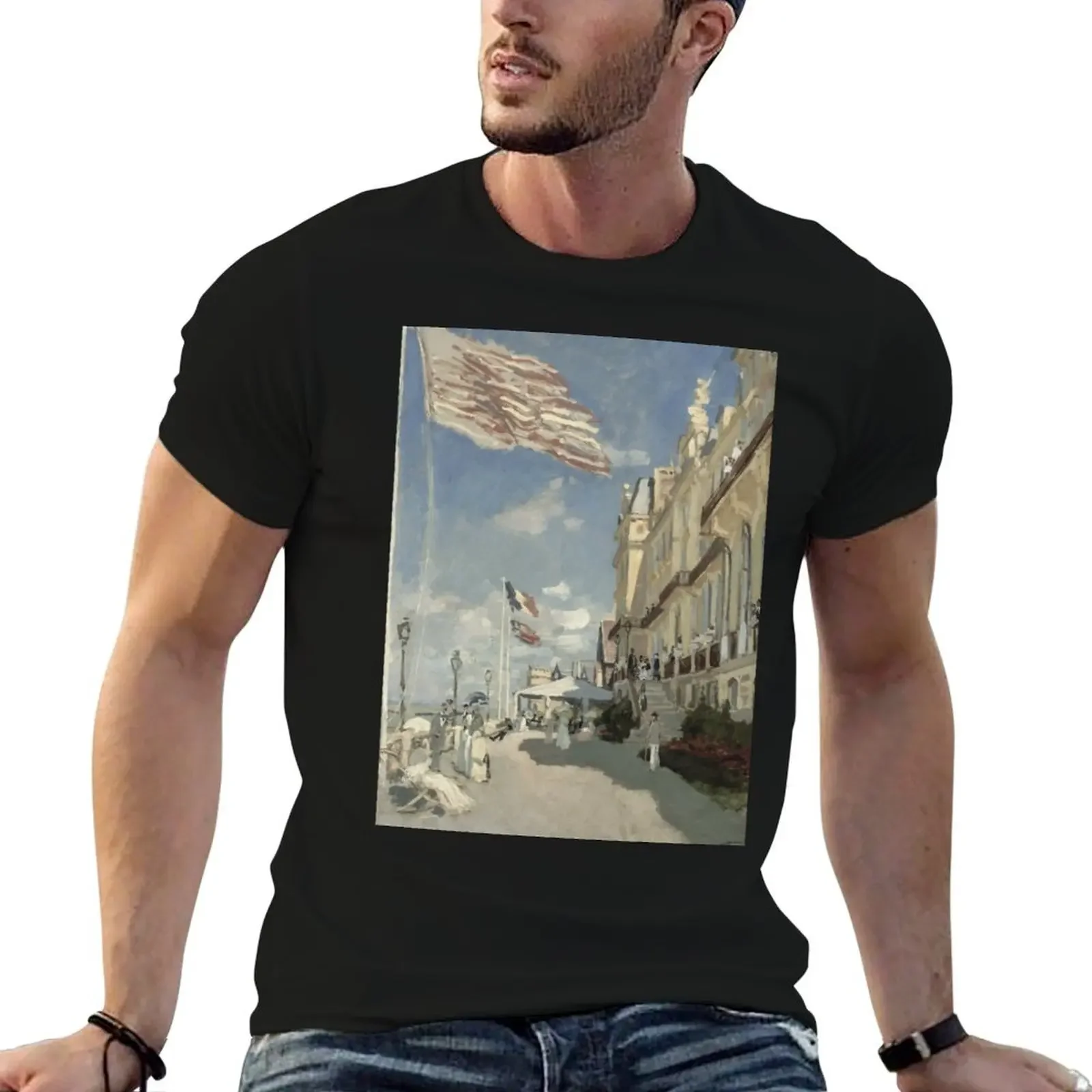 Hotel des Roches Noires - Trouville by Claude Monet T-Shirt customs design your own baggy shirts slim fit t shirts for men