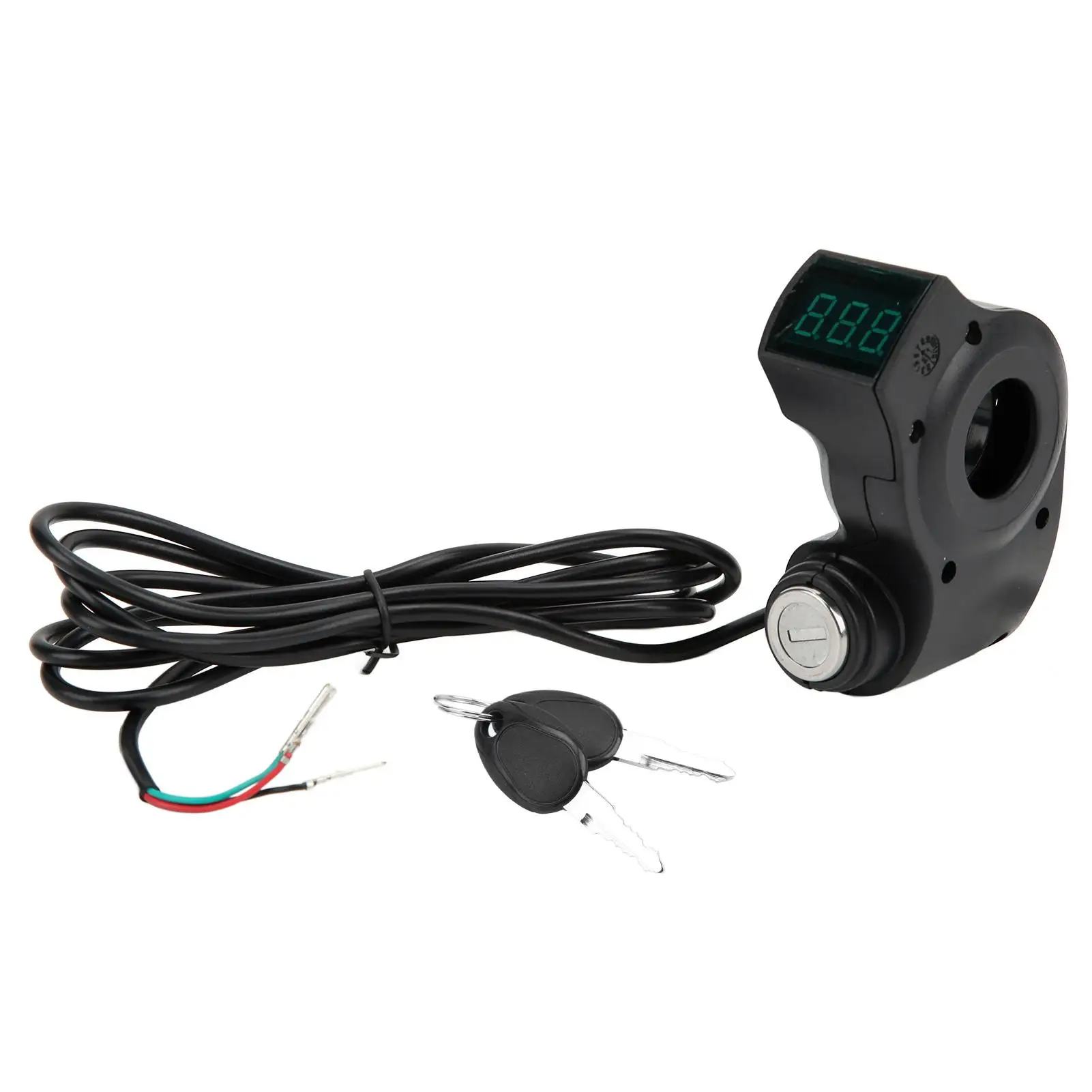 Electric Scooter Key Power Lock with Digital Display & 2 Keys - Thumb Throttle Voltmeter Accessory Parts