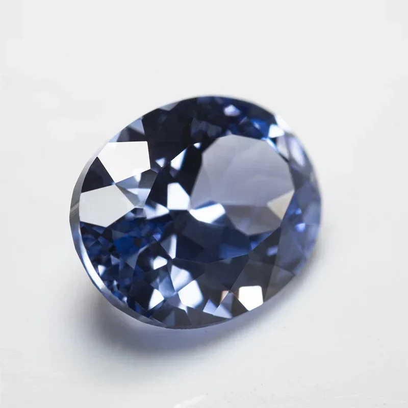 Lab Grown Sapphire Cornflower Color Oval Cut Top Quality Pendant Gemstones For Charms Jewel Making Selectable AGL Certificate
