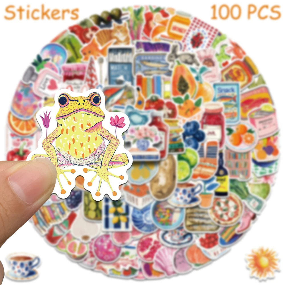 50/100 pçs dos desenhos animados retro objetos adesivos decalques para o telefone scrapbook skate mala geladeira graffiti adesivos estéticos