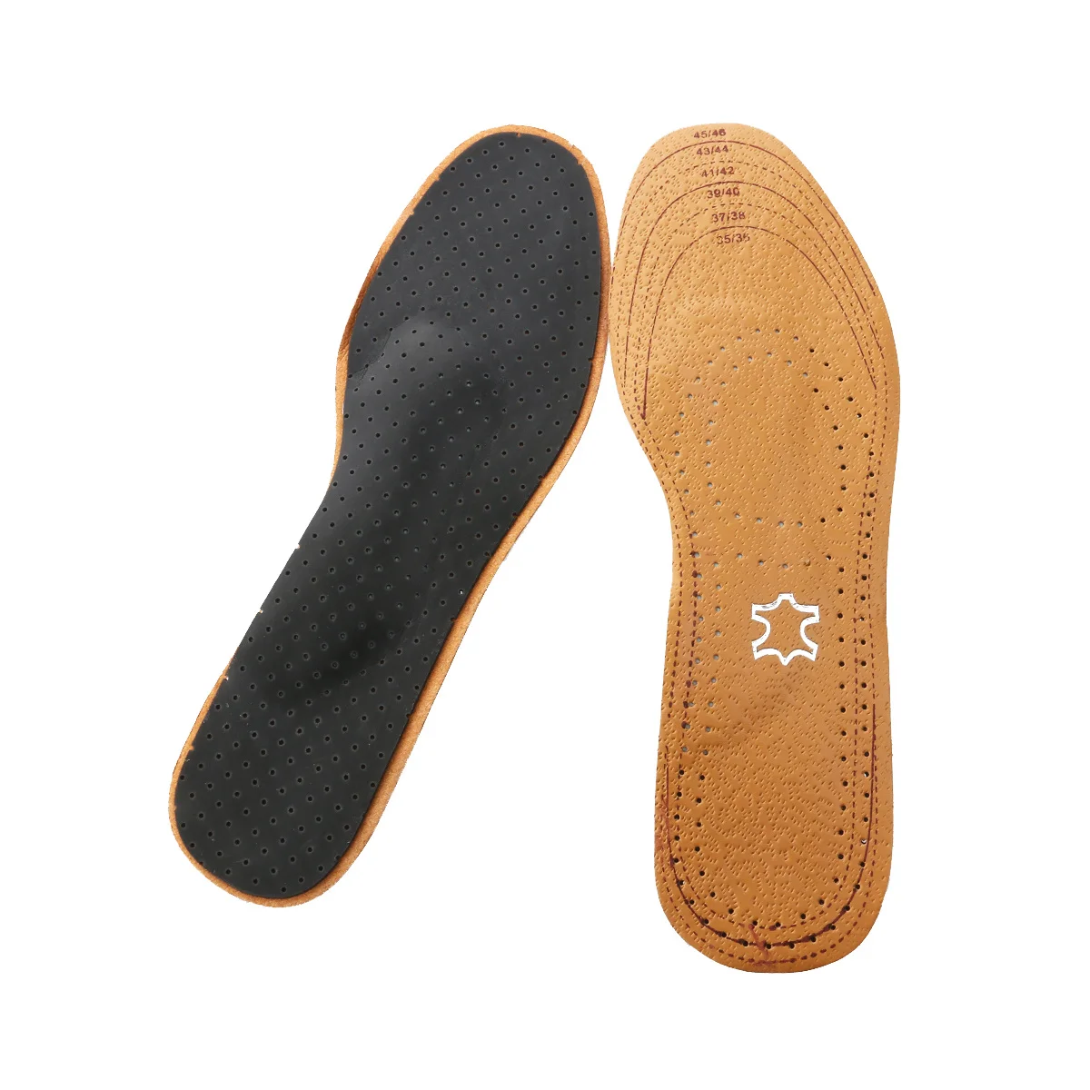 Plantilla de Pu marrón adaptable para la UE 35-46, almohadilla de zapato Unisex cortable, absorción del sudor, ajuste cómodo, herramienta para el cuidado de los pies