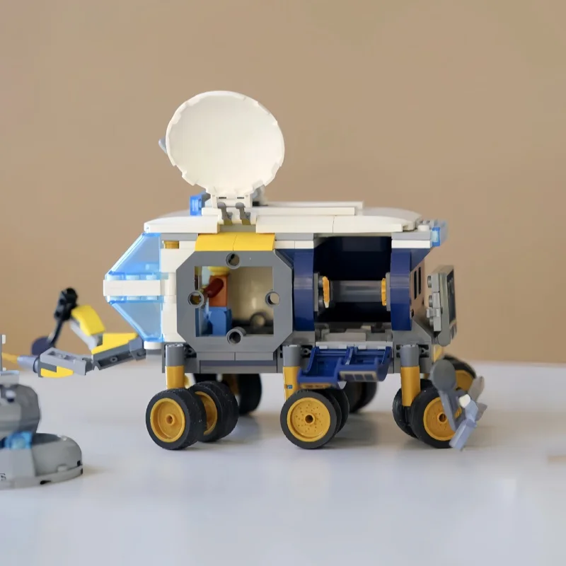 Outer Space The Moon Rover Model Building Blocks Creative City Probe Vehicle Astronaut 60348 Assemble Bricks Kid Toys Adult Gift