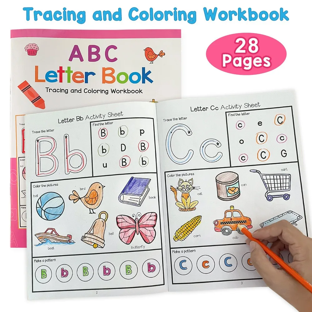 26 Alphabet in English Colored Highlighted Pen Control Mathematics Exercises Cognitive Learning Aids for Early Education Book