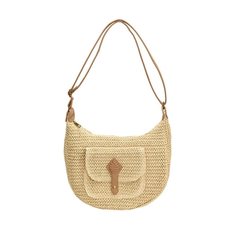 

Women Beach Bag Handmade Shoulder Bag Daily Bag Straw Crossbody Bag Handbag