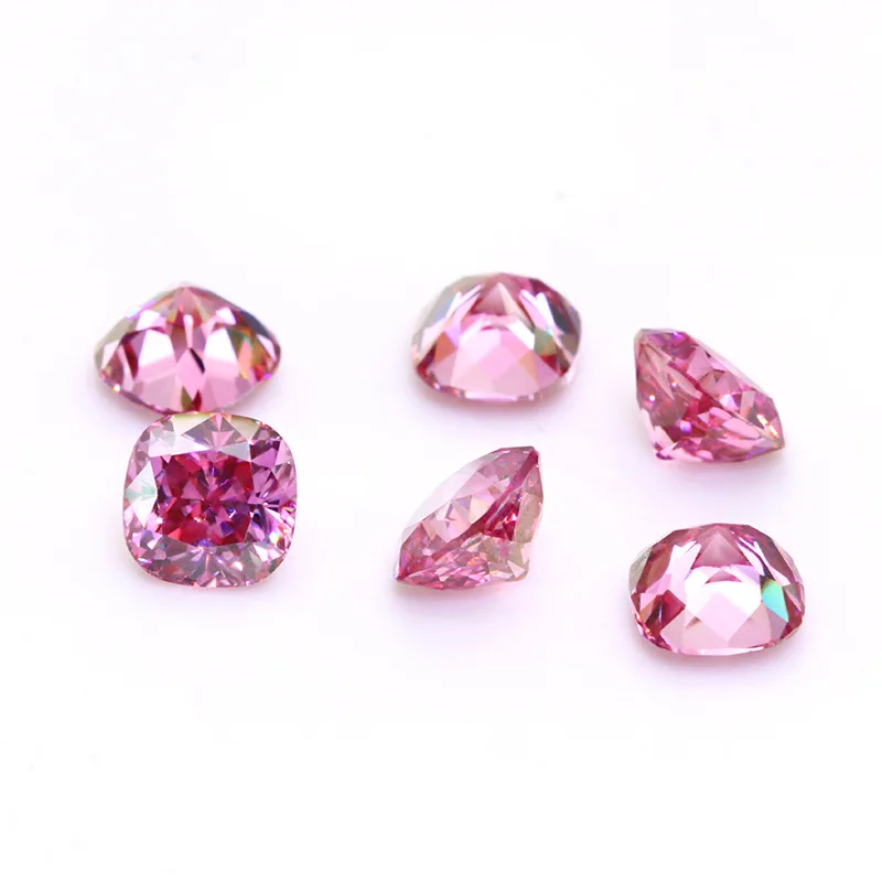 

Hot Style Fat Square Pink Moissanite Dark pink pillow shape0.5-3Clamoissanite Loose Gemstone