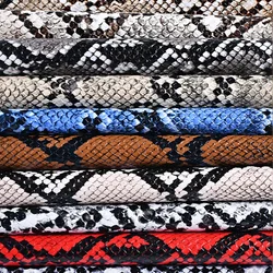 Snake Faux PU Leather per borse da cucito copridivano abbigliamento tessuto da tappezzeria Patchwork fai da te pelle sintetica Tissu 100 x138cm