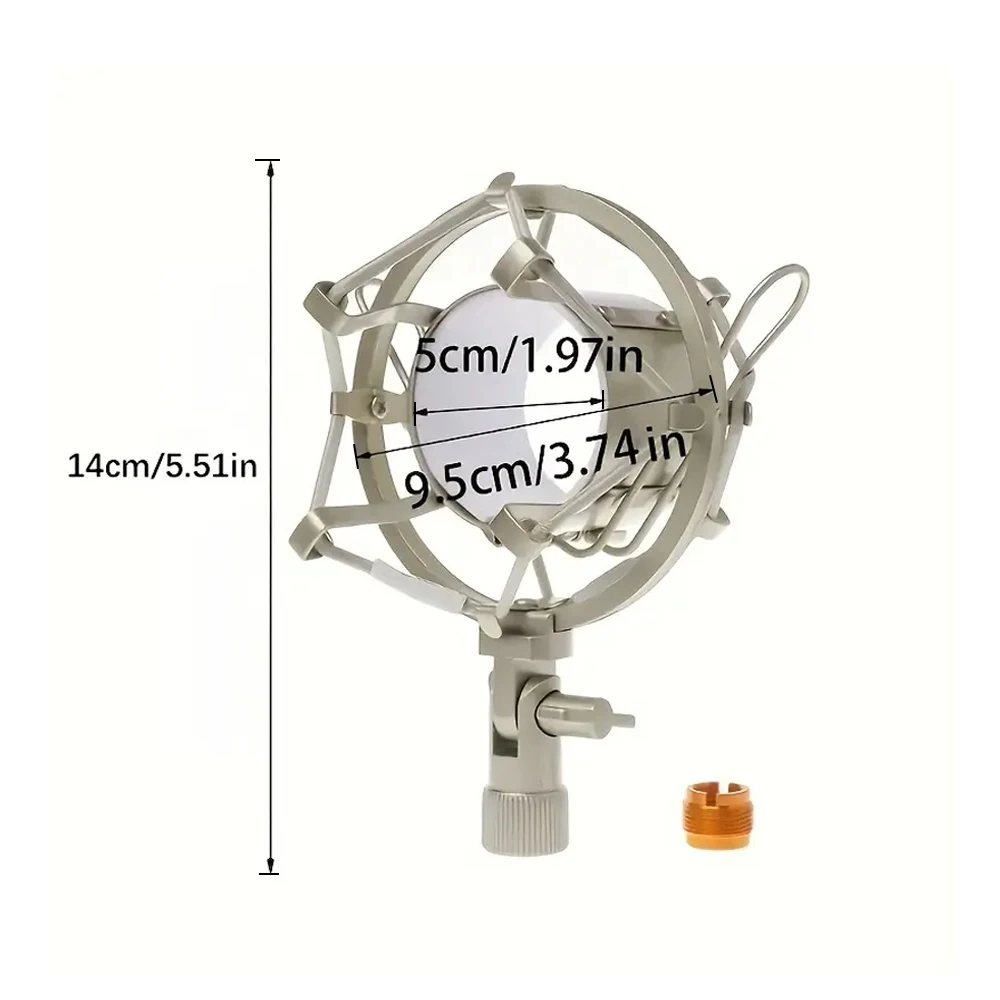 Universal Metal Microphone Shock Mount Mic Anti Vibration Holder Mount Fit For 47mm-53mm Diameter Condenser Mic