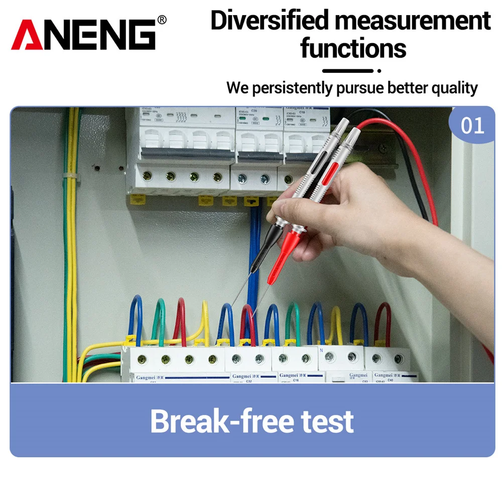ANENG PT2002 igła do przekłuwania izolacji 1mm Pin nieniszcząca multimetr sonda testowa 10A 600V dla 2mm przewodu pomiarowego