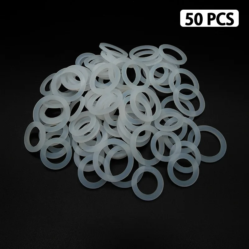 WASOURLF 50 PCS Rubber Gasket Seal Packing M24 M22 Male Thread Adaptor Elastomer Aerator Flat O Ring White Black Hermetic Sealer