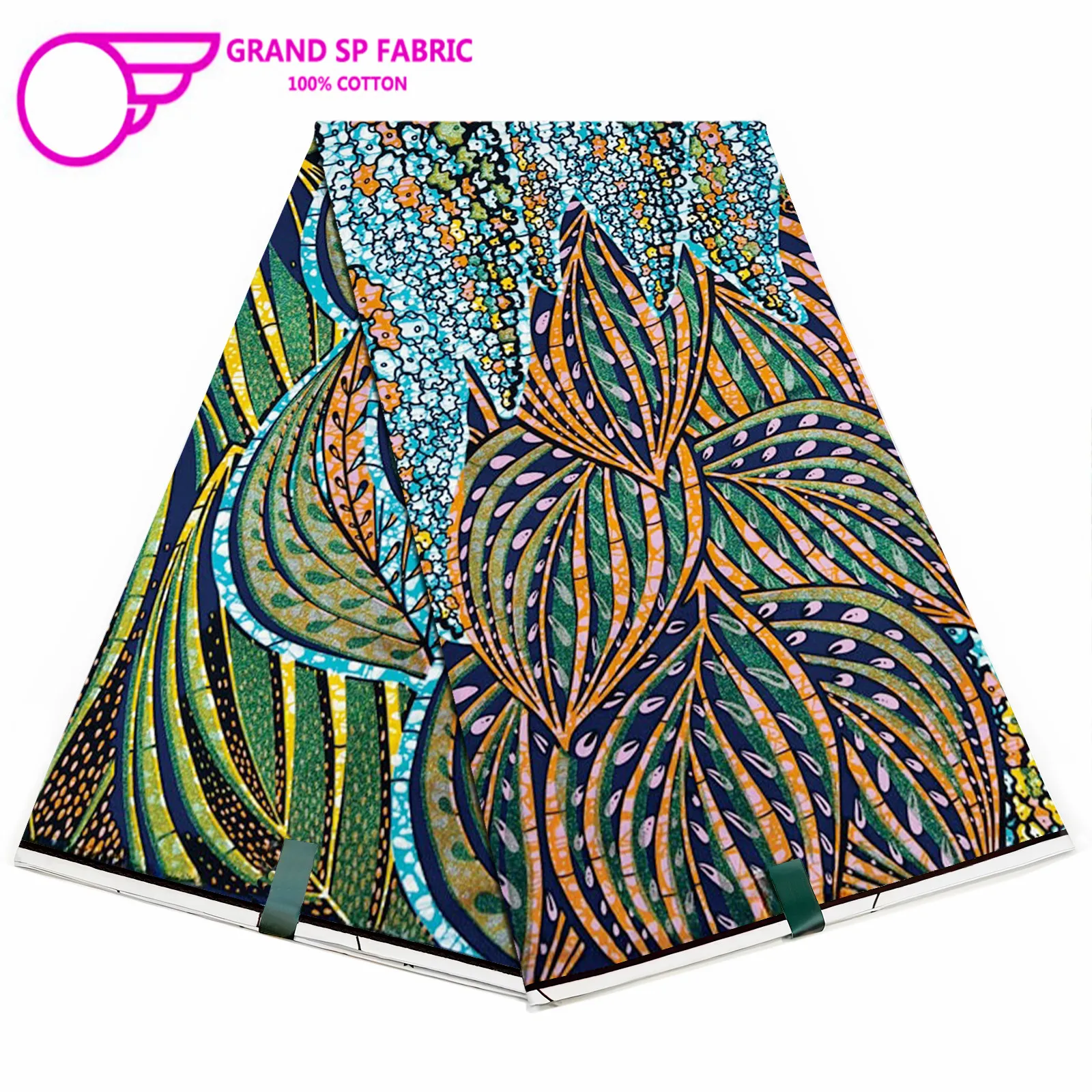 

100%Original Grand Super Fabric African Wax Fabric High Quality Wax Print 6yards Cotton Ankara Fabric For Sewing Women Fabric JP
