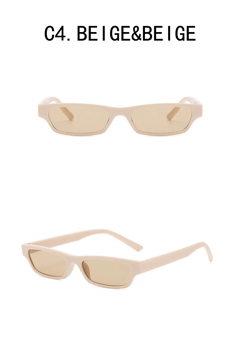 Kleine Rechteck Sonnenbrille Frauen Neue Retro Quadrat Schmale Rahmen Sonnenbrille Trendy Vintage Streetwear Brillen UV400 – Detail 15