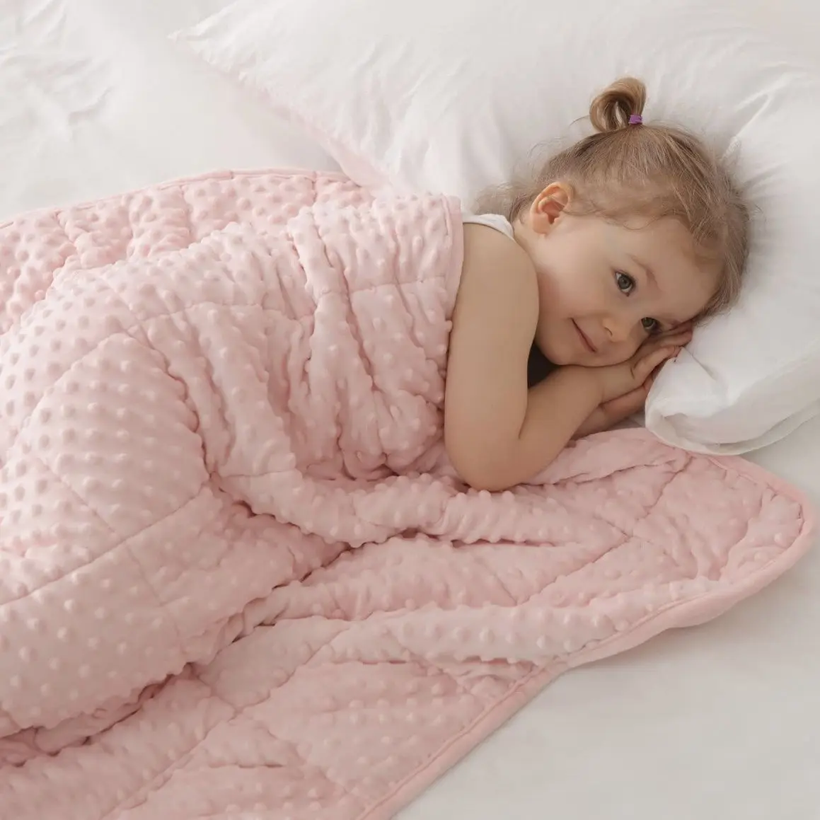 Gray Minky Dot Weighted Blanket Soft Plush Cozy Flannel Heavy Throw For Adult Kids Bedroom Sofa Sleep Calming Relaxing Premium