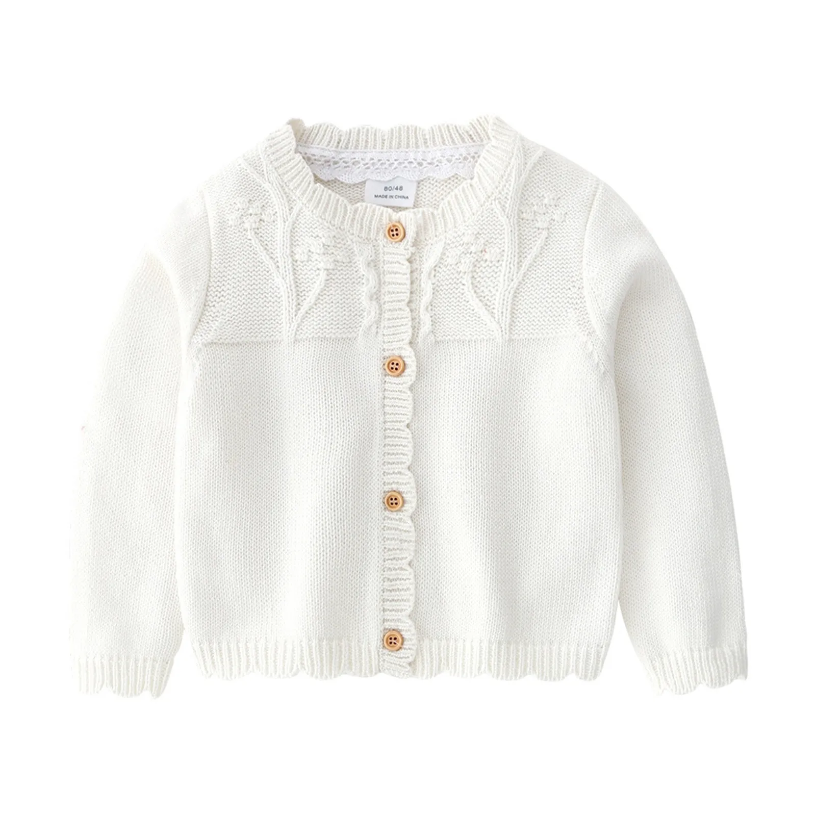 Infant Baby Girls Knitting Coat Baby Sweater Toddler Knit Cardigans Autumn Winter Newborn Knitwear Long-sleeve Baby Jacket Tops