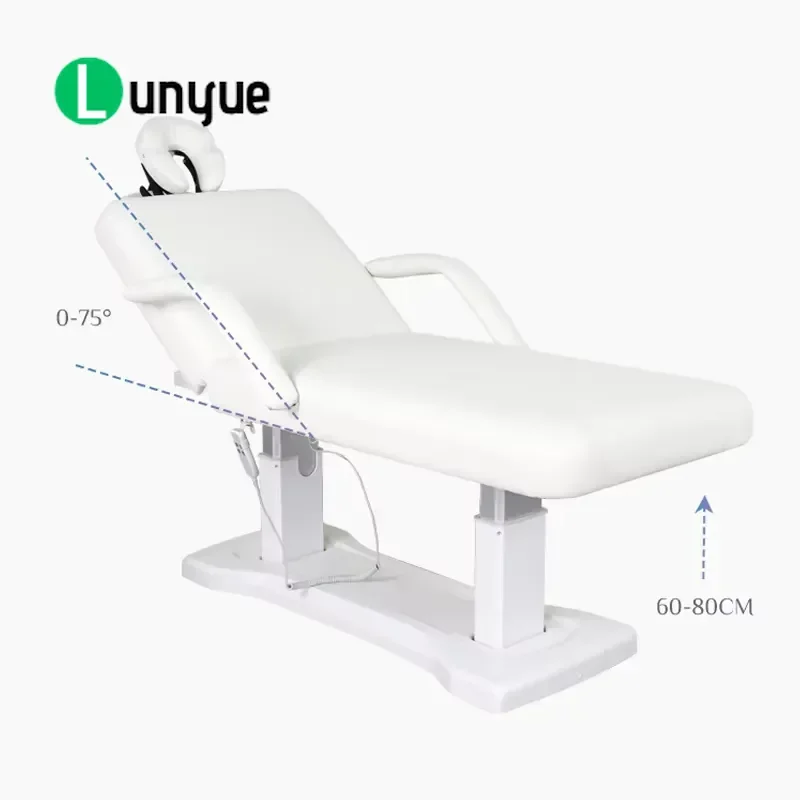 Electric Three Motor Massage Bed Removable Pillow Adjustable Treatment Table for Beauty Hotel Spa Modern Design