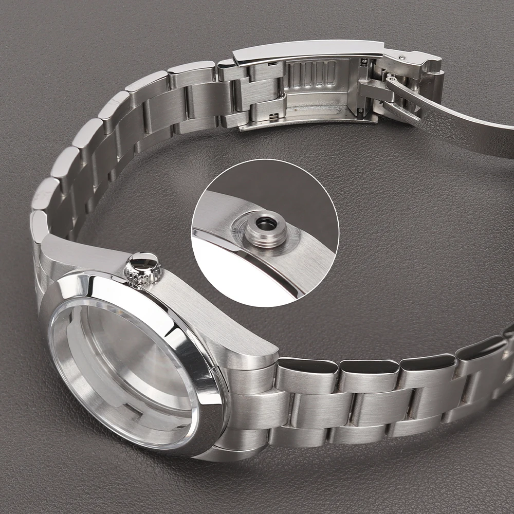 36mm 39mm Watch Case Bracelets Sapphire Glass Part For Seiko NH35 NH36 Miyota8215 Movement 28.5mm Dial Stainless Steel Oyster DJ view 6