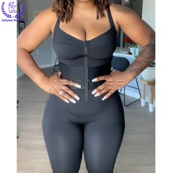 New Modeling Fajas Colombianas with Shoulder straps Front-Zipper Shapewear Thong Tummy Control Women's Slimming Underwear 2025