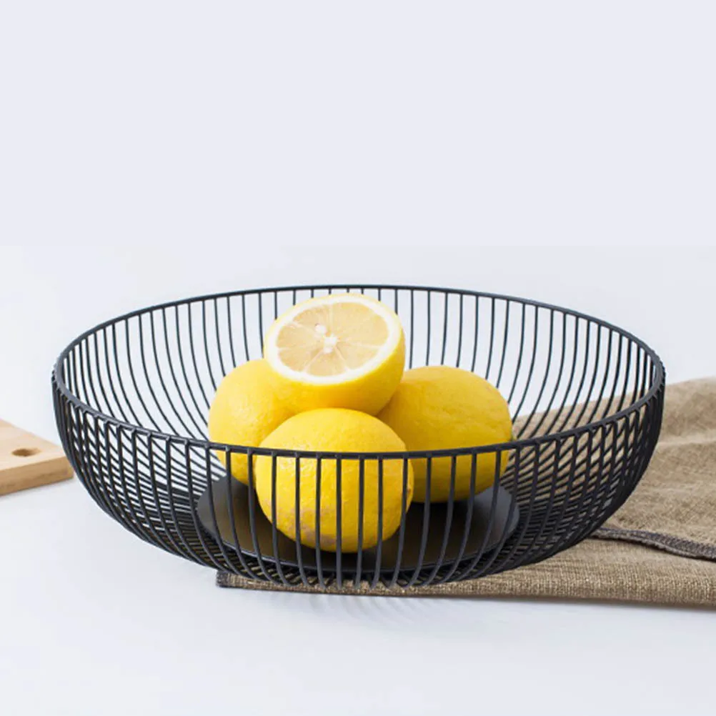 

Large Iron Fruit Wire Basket 28Cm Breathable Storage For Kitchen Snack Vegetable Organizer Fruit Bowl Home Decor