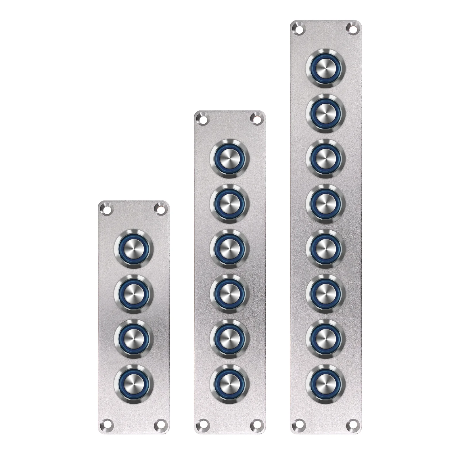 IP67 Waterproof Marine Switch Panel 4/6/8 Gang Stainless Steel Push Button Blue LED 12V/24V ON-OFF Pre-Wired for Boat, ATV, UTV,