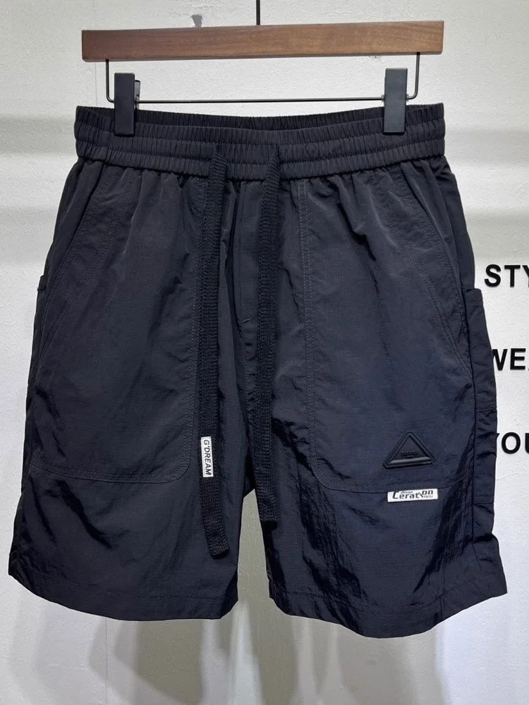 

Ice Silk Men's orts Summer Thin Breathable Qui Dry Sports Mid-Length Casual Loose Straight Leg Trendy Five-Quarter Pants