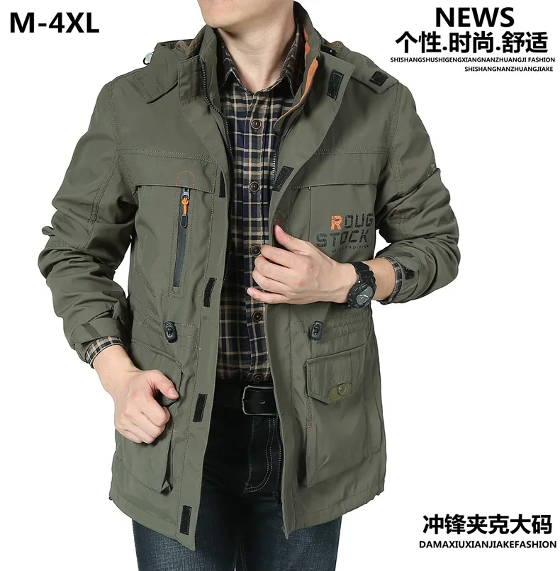 Winter and Autumn Outdoor Casual Windbreaker, Mid-aged Jacket with Added Insulation and Breathable Fabric, Men's Coat