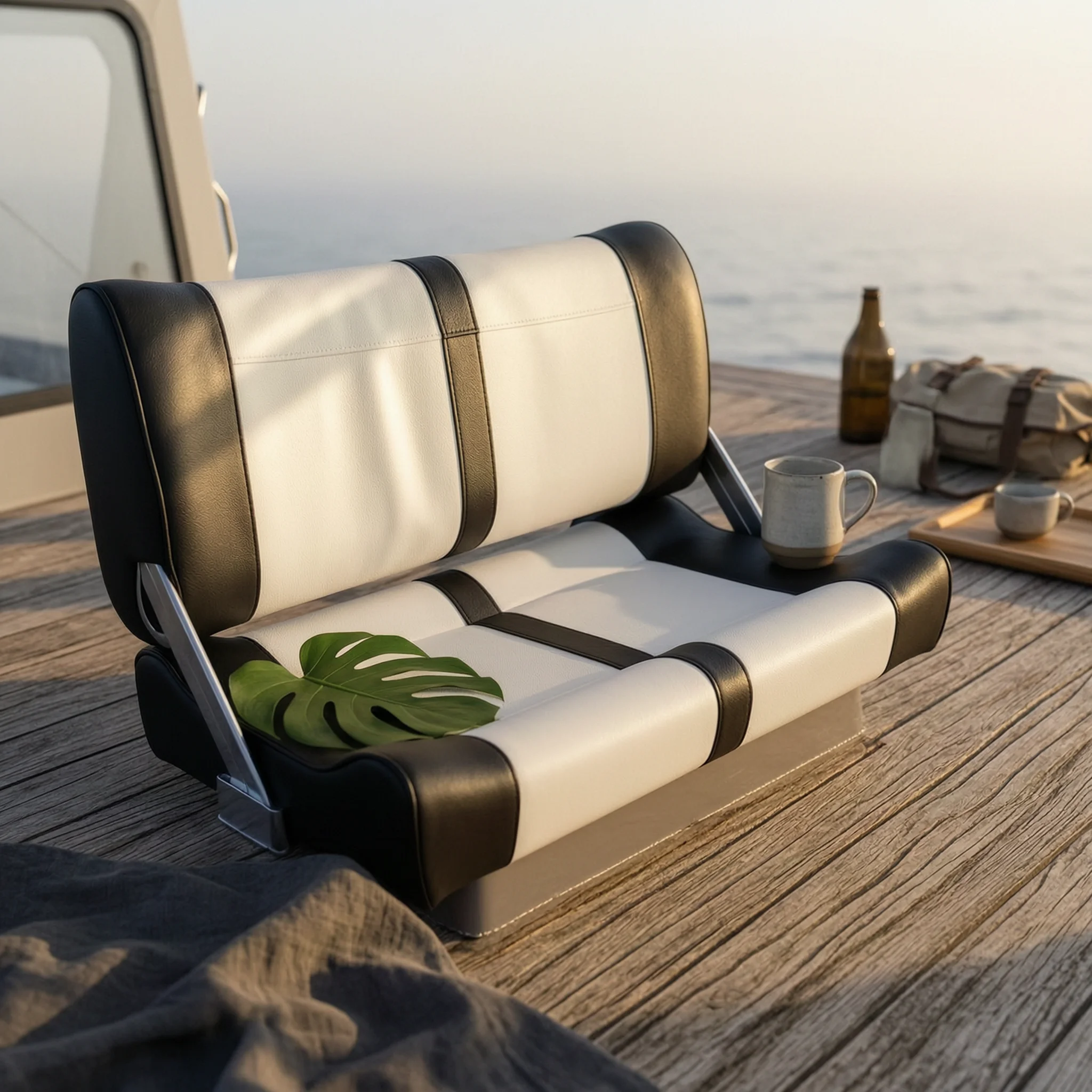 Boat Skipper Chair Ergonomic Boat Seat with High Backrest Helm Seat Premium Supportive for Anglers, Yachts, Speedboats