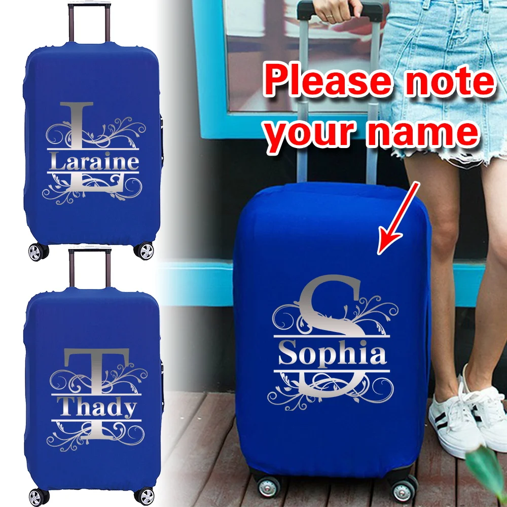 شخصية مخصصة اسم غطاء الأمتعة واقية قابل للغسل إكسسوارات السفر قابلة لإعادة الاستخدام 18-32 بوصة صندوق عربة مناسبة #1
