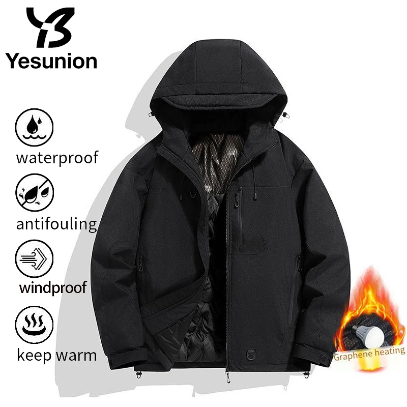 YESUNION Autumn Winter Outdoor Mountain Series Couple Jacket Windbreaker Climbing Suit Windproof Waterproof Warm Cotton Coat