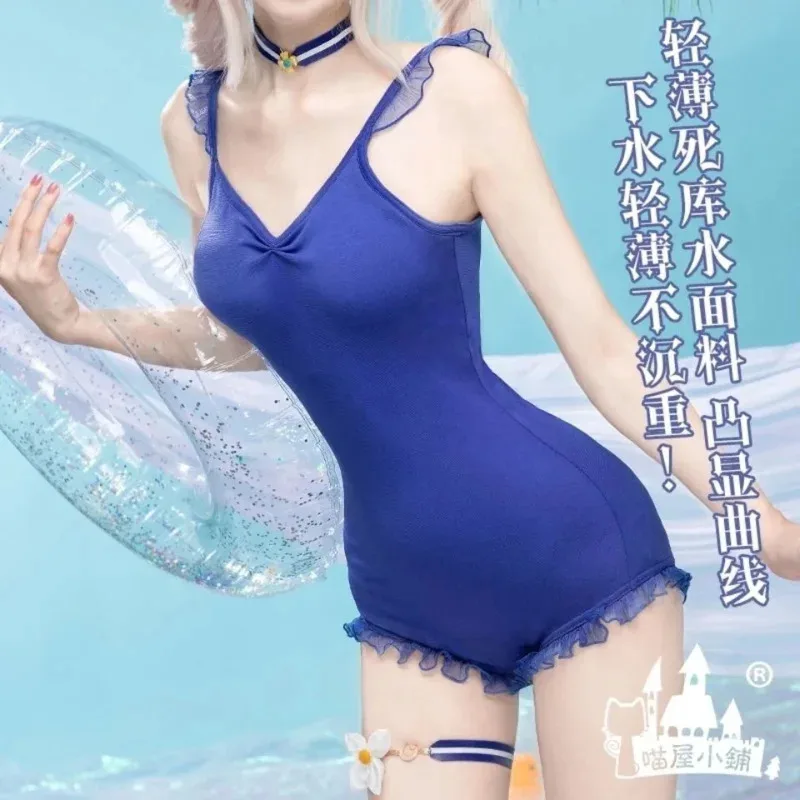 

NewGenshin Impact Barbara Cosplay Costume Women Cute Swimsuit Coat Halloween Carnival Uniforms Full Set with Bag Hat Custom TG7