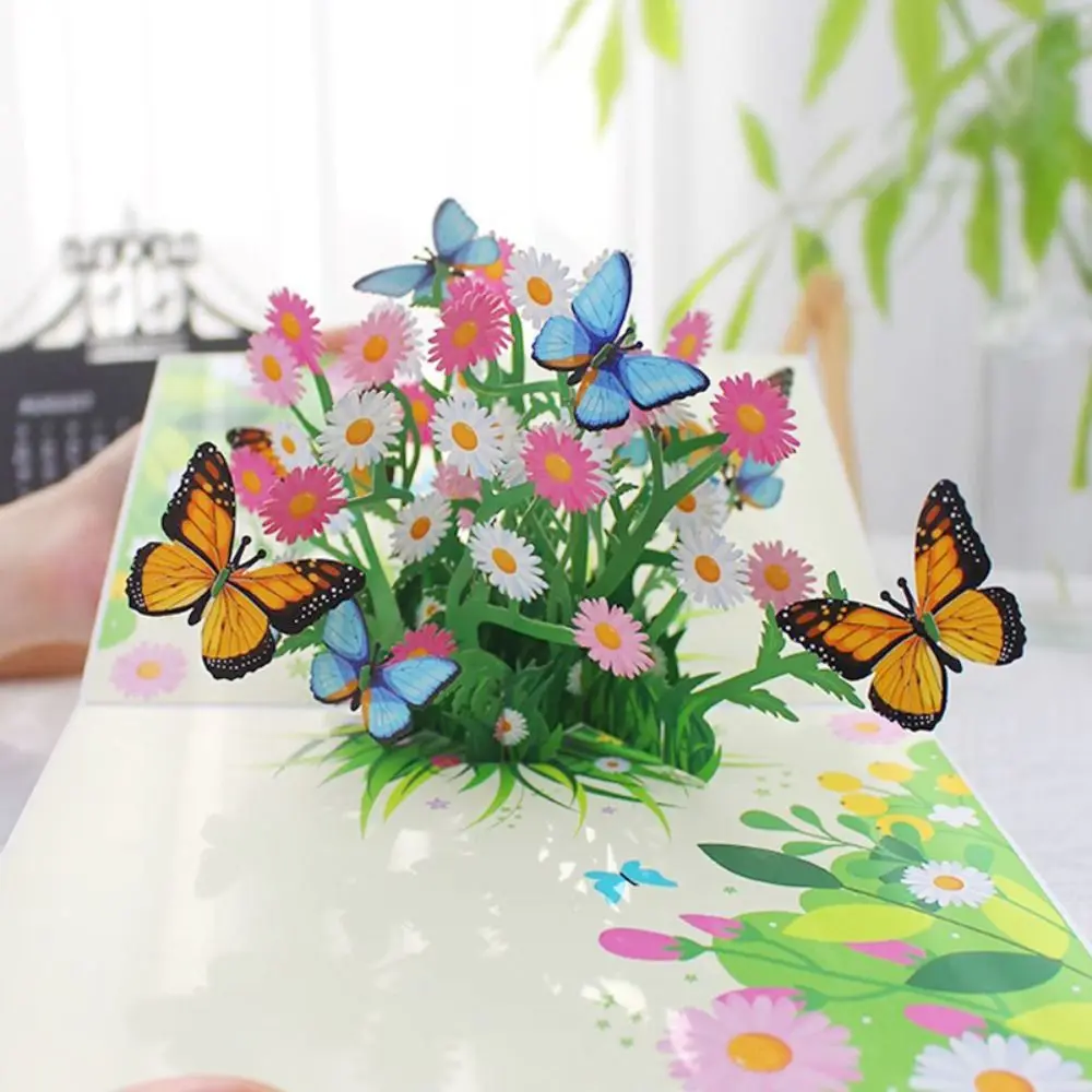 Carte de vœux 3D papillon décorative, faite à la main, créative, pour la fête des enseignants, cartes de remerciement en papier coloré, fête des mères
