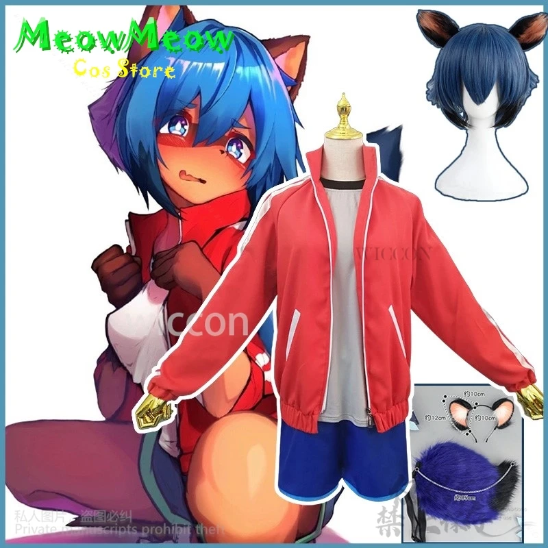 Anime BNA: Brand New Animal Cosplay Kagemori Michiru Costume Furry Sport Uniform Earwear Tail Furry Suit Cos Wig Girls Halloween