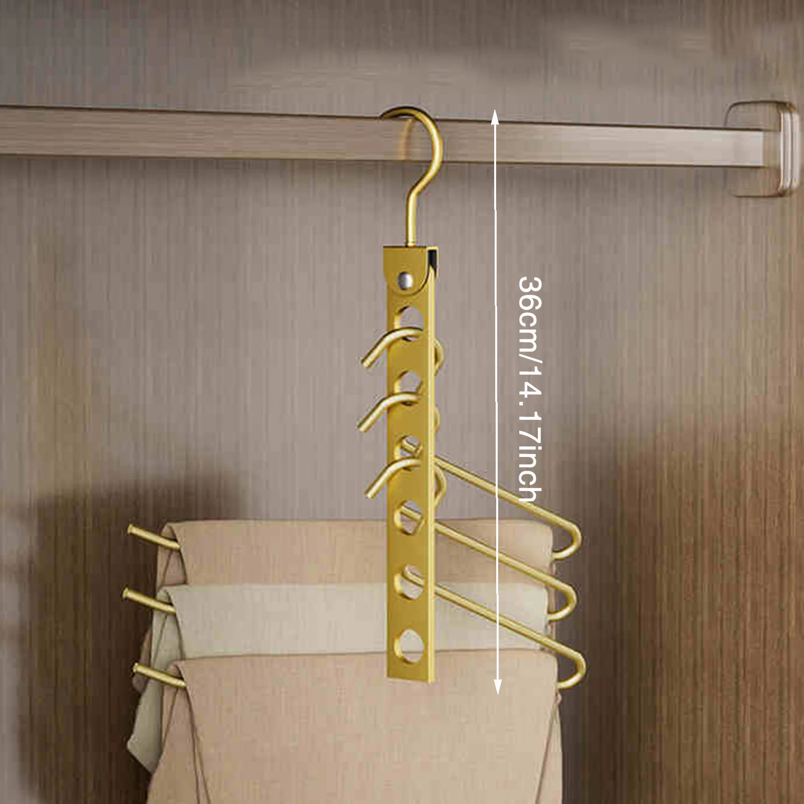 6/8 Hole Clothes Hanger Space Saving Foldable Pants Hanger Foldable Pants Hanger Magic Seamless Multilayer Closet Organizer image 5