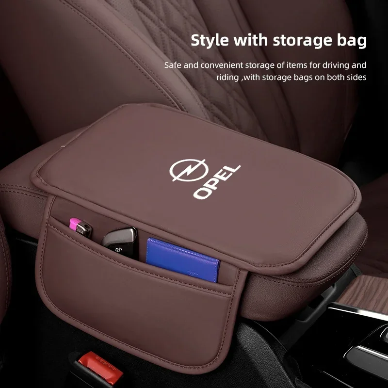 Protecteur d'accoudoir de Console centrale, boîte d'accoudoir de voiture en cuir, poche de rangement pour Opel Corsa D Astra Insignia Mokka Adam Combo OP