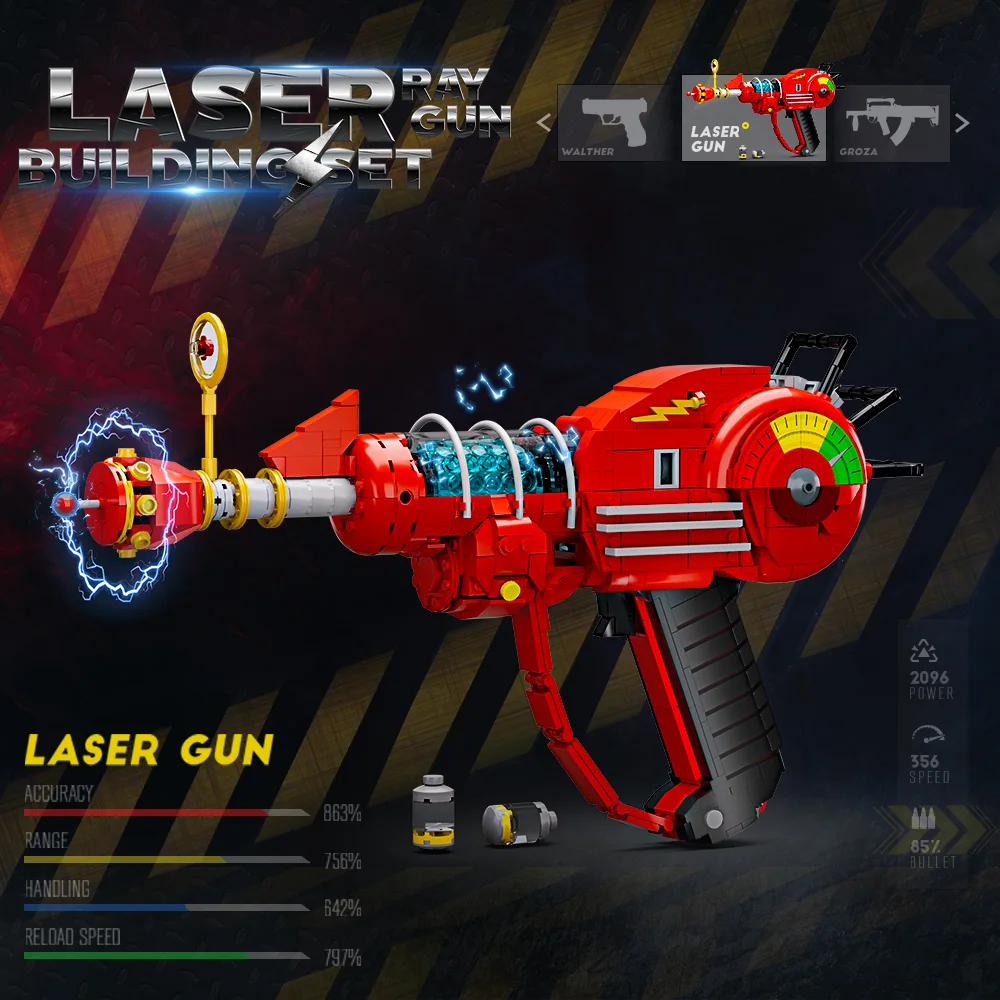 MOC Call of Duty Ray Gun Building Blocks Model Shooting Game Red Laser Gun Weapon Bricks DIY Assembly Toys Kids Birthday Gifts