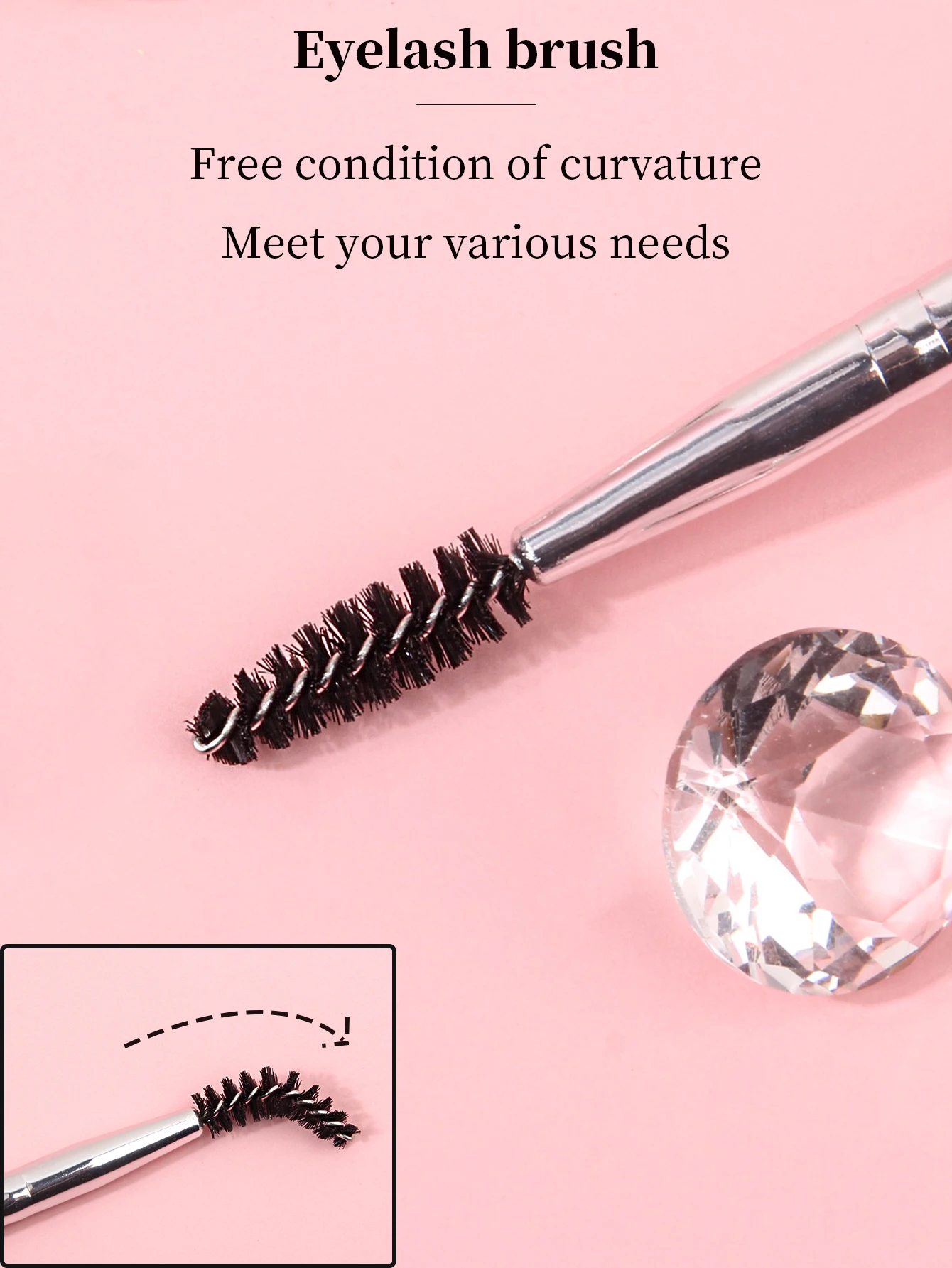 1/6/12 Eyebrow Brush Eyelash Comb makeup brushes Dual Ended Angled brush Spoolie brush 2 in 1 Lash eyebrow brush set makeup tool