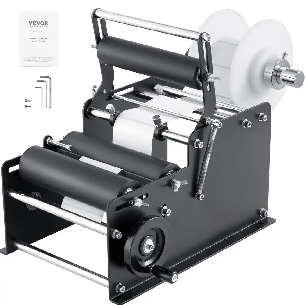 

Manual for round for bottle Labeling Machine 15-20PCS/MIN Adjustable Label Applicator with Pressing Bar for Bottles Diameter