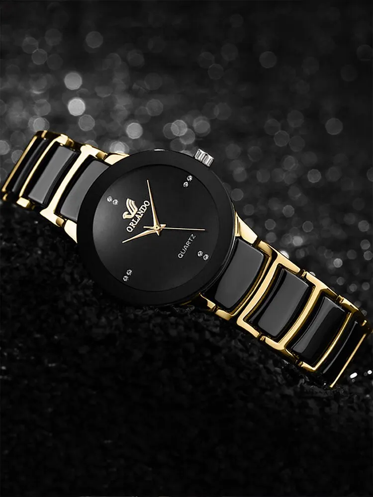 Women\'s Watch Fashion Versatile Room Gold Steel Band Quartz Watch