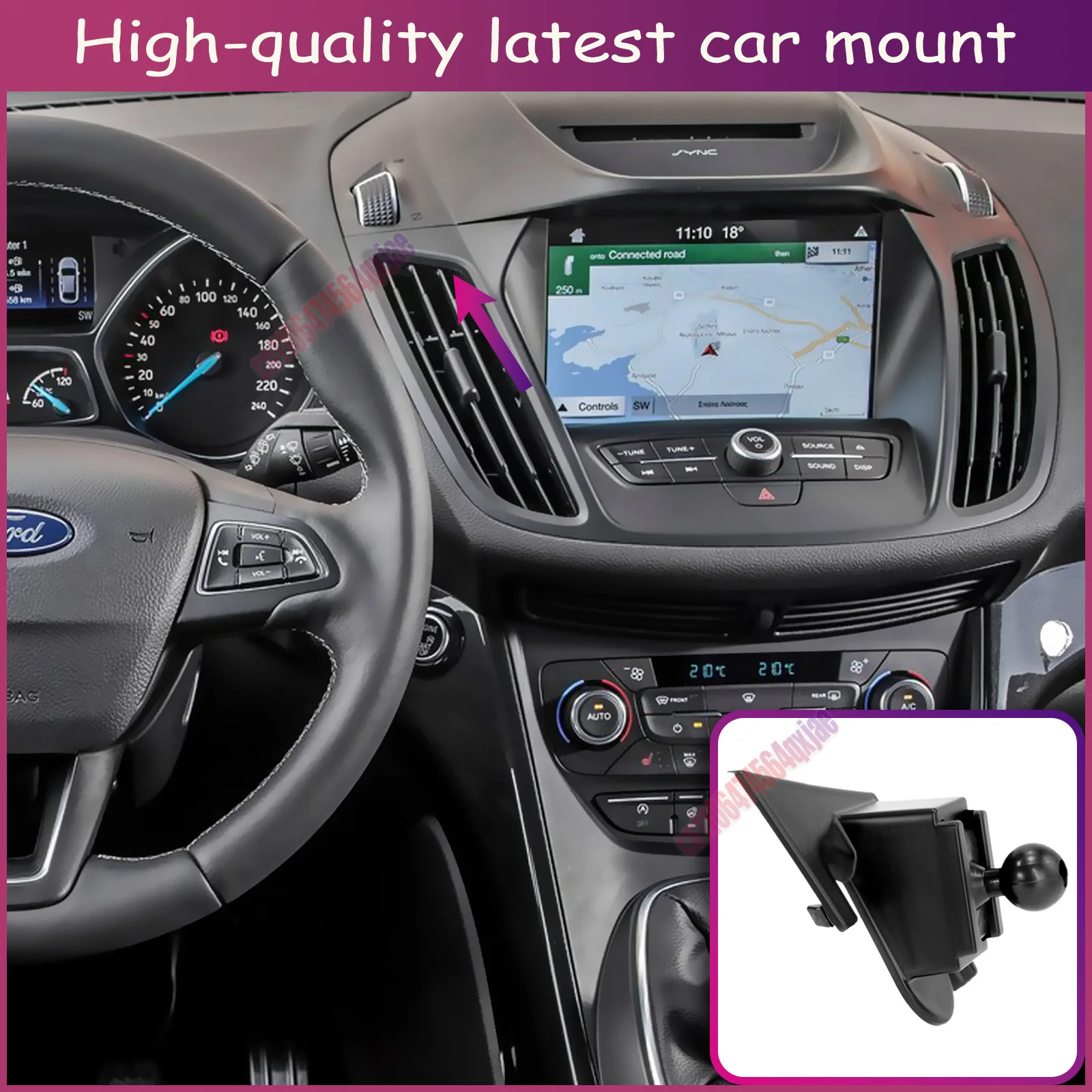 

For Ford Kuga Escape 2012-2018 2019 Smart car phone holder Mount Automatic Locking Cell Phone Vehicle-Specific Charging Holder