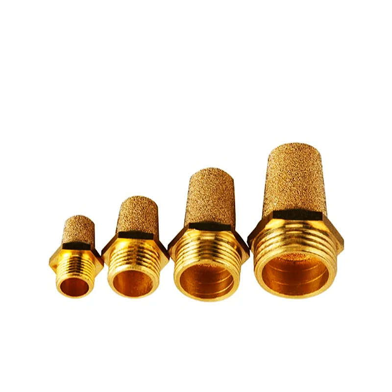 BSL-M5 1/8 1/4 3/8 1/2 Pneumatic Brass Exhaust Muffler Silencers Fitting Noise Filter Reducer Connector Copper flat/long muffler