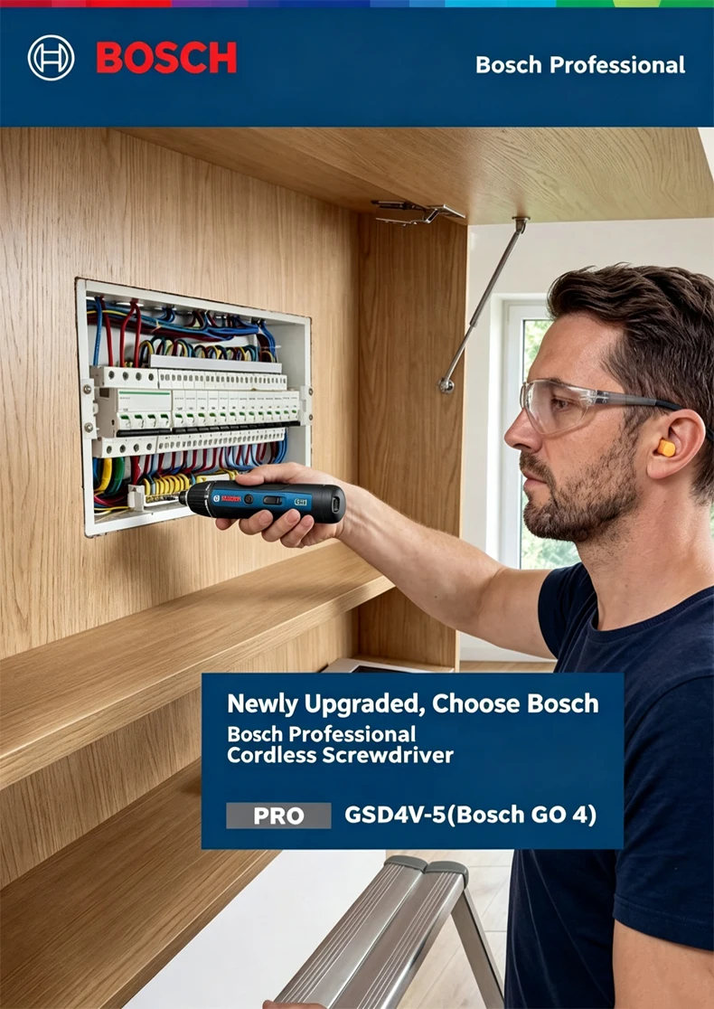 BOSCH GO 3/4 Cordless Screwdriver 3.6/4V Lithiumion Battery Rechargeable Cordless Drill with Box Bosch GO3 Professional Tool Set