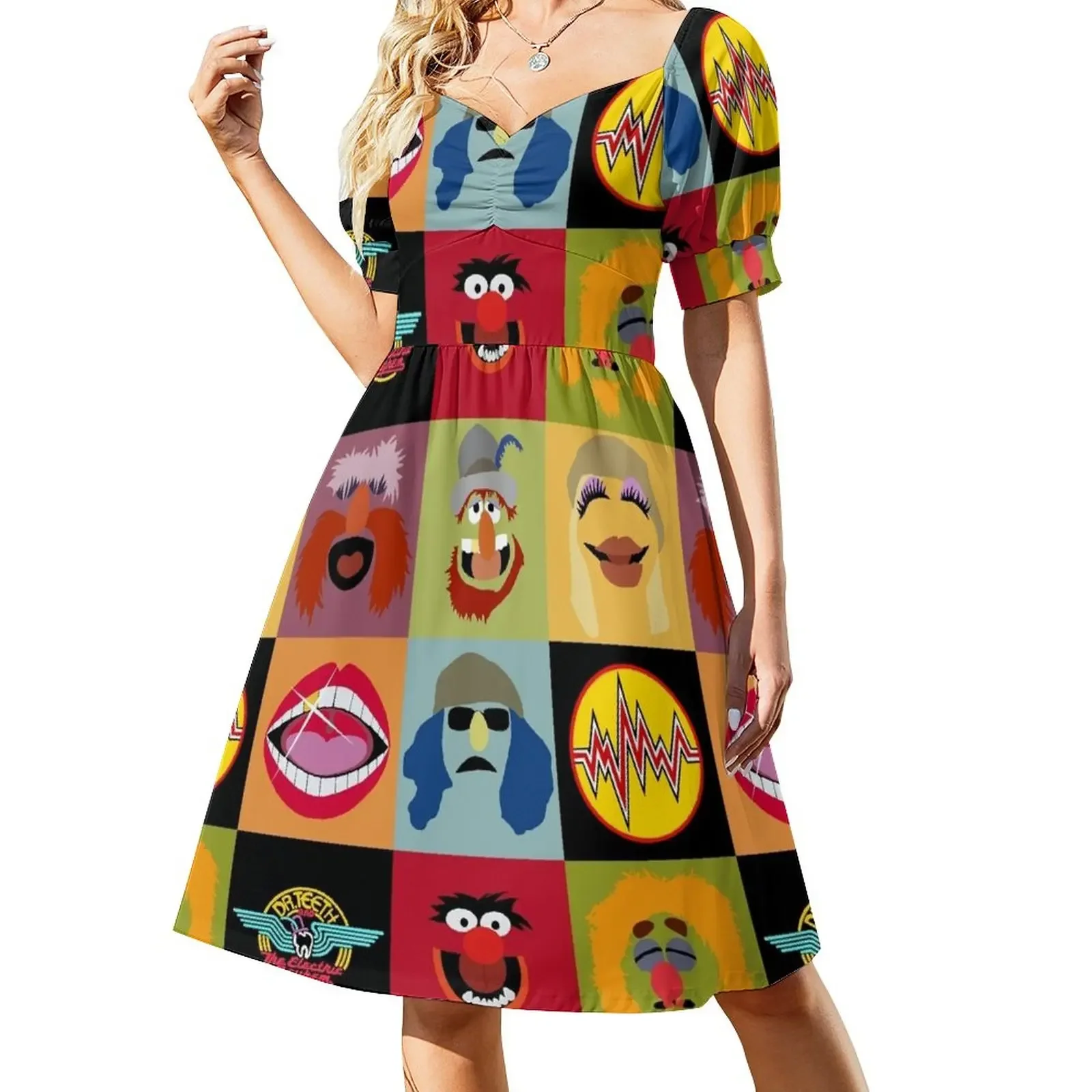 

Dr. Teeth and the Electric Mayhem ft Lips Short-Sleeved Dress dress summer 2025 women summer outfits for women 2025